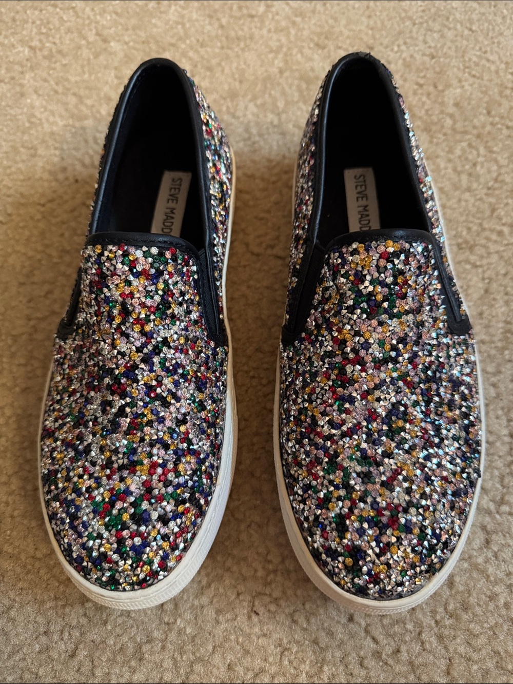 Steve Madden - Slip-On Sneakers with Rhinestones- Size 7